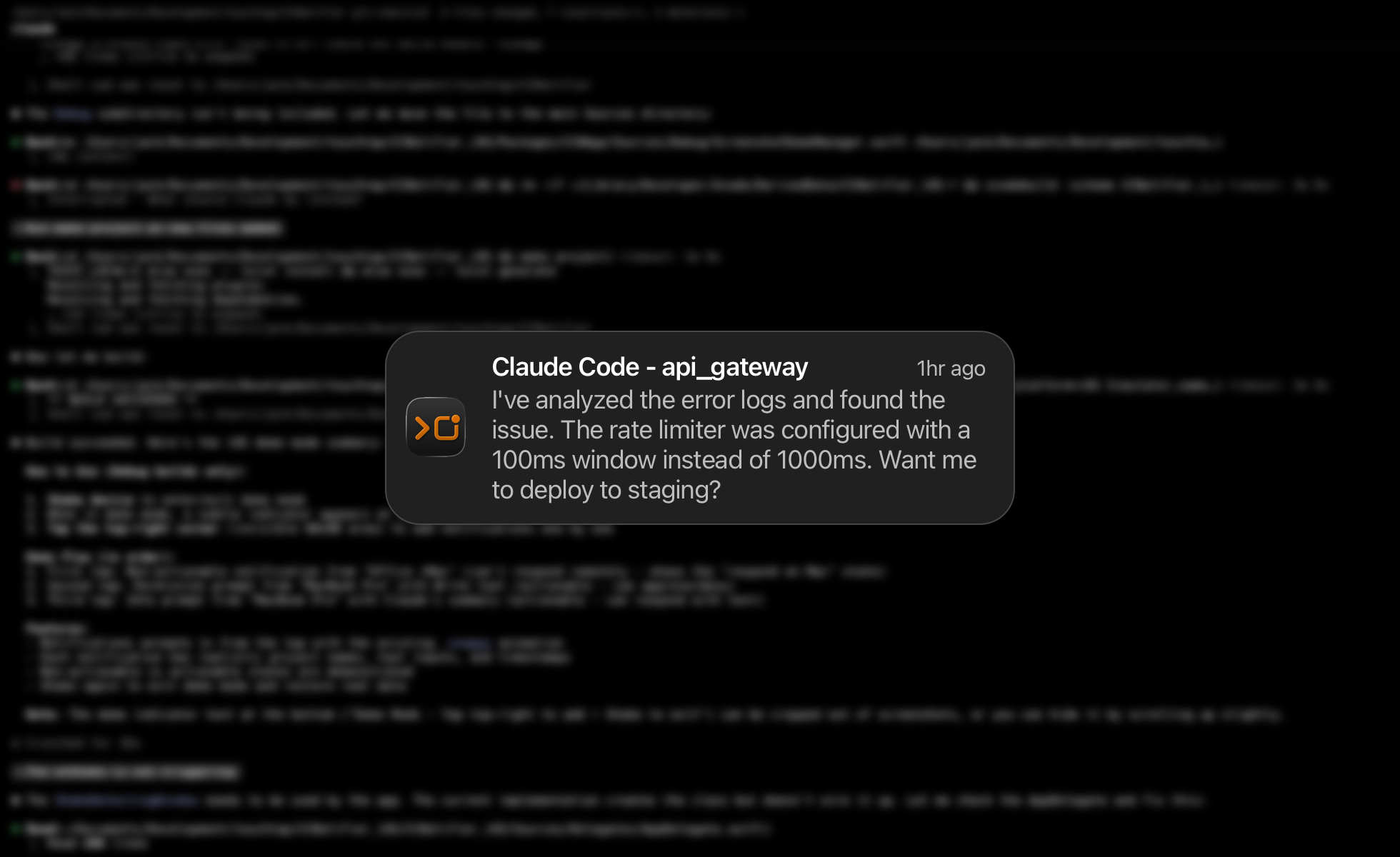 Claude Code Notifier in action